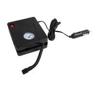 Niceminiwall Gonfleur de pneu compact 12 V portable pour voitures, vélos, balles et gonflables - Pression maximale 100 PSI - Lumière LED - 3 buses - DC 12 V 96 W - Corps ABS - Noir