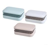 Niceminiwall Grand porte-savon en plastique pour salle de bain avec design creux amovible, drainage ventilé pour douche et cuisine, bleu