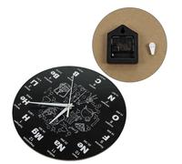Niceminiwall Horloge murale avec tableau périodique et formule mathématique 30 cm Horloge décorative en acrylique noir pour la maison, le bureau, la salle de classe (B)