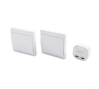 Niceminiwall Interrupteur mural sans fil RF433 MHz, auto-alimenté 1/2 gang étanche, sans batterie, interrupteur mural pour intérieur et extérieur, facile (1 gang 2-1)