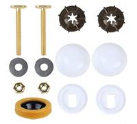Niceminiwall Kit de joint de cire de toilette avec boulons de montage en laiton, rondelles et écrous pour lignes de vidange de 7,6 à 10,2 cm, pièces de rechange professionnelles pour installation de