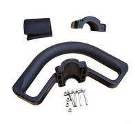 Niceminiwall Kit de montage pour tondeuse à gazon - Poignée ergonomique de rechange en plastique noir avec rembourrage en éponge, 2 manchons en caoutchouc et 4 vis - Compatible avec