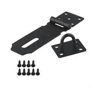 Niceminiwall Kit de moraillon de porte en acier inoxydable avec vis pour sécurité antivol, boucle de verrouillage pliable, plaque d'attelage pour maison, salle de bain, chambre à coucher, hôtel, 4