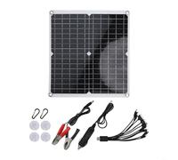 Niceminiwall Kit de panneau solaire flexible de 50 W, chargeur de batterie 12 V avec deux ports USB pour camping-car, bateau, camping, alimentation en plein air, conçu pour être petit et léger
