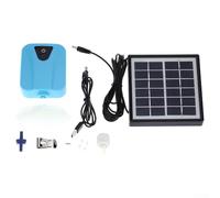 Niceminiwall Kit de pompe d'oxygénation à énergie solaire avec panneau efficace et charge CC, aérateur silencieux de 2 l/min avec pierre à air pour bassin à poissons et jardin