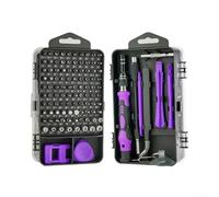 Niceminiwall Kit de tournevis 115 en 1 en alliage d'acier de précision avec rallonge télescopique et tuyau multidirectionnel, embouts rotatifs à 360° pour réparation (violet)