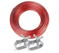 Niceminiwall Kit de treuil pour piscine hors sol - 30,5 m avec tendeurs de fil et matériel de fixation, plastique rouge et acier pour bâche de sécurité pour utilisation hivernale