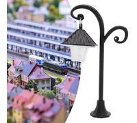 Niceminiwall Lampadaire miniature décoratif pour jardin, pelouse, maison de poupée et aménagement paysager miniature - En PVC - Échelle 12 - Style vintage - Alimentation par batterie - Extérieur D (B)