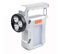 Niceminiwall Lampe de poche LED à énergie solaire avec batterie rechargeable, haute luminosité, multi-mode, lampe de camping avec lampe latérale et lumière rouge bleue, travail en plein air portable