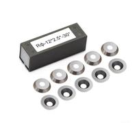 Niceminiwall Lot de 10 burins ronds indexables en carbure pour outils de tournage de tour à bois, 12 mm de diamètre, 2,5 mm d'épaisseur, angle de coupe de 30 °
