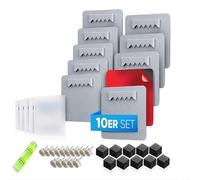 Niceminiwall Lot de 10 cintres muraux avec plaque en métal et ruban en mousse, 40 x 40 mm, matériel de suspension pour miroirs, œuvres d'art et cadres, charge maximale - Argenté