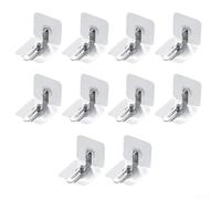 Niceminiwall Lot de 10 dispositifs anti-basculement pour la sécurité des enfants - Support mural sans poinçon avec sangles réglables, acier inoxydable et plastique, compatible avec (L)
