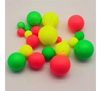 Niceminiwall Lot de 10 flotteurs de pêche en mousse de 15 mm avec guide pour anneau ou sans - Indicateurs de frappe ronds pour pêche en bateau, rocher, plage et lac - Jaune/rouge/vert (type B jaune)