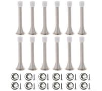 Niceminiwall Lot de 12 butées de porte à ressort robustes avec base large pour la sécurité des enfants, pour une installation facile en or, argent, noir (doré)