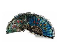 Niceminiwall Lot de 12 éventails espagnols à main avec tissu imprimé floral, éventail de danse pliable et portable pour décoration de fête de mariage, éventail satiné en plastique (multicolore, 23 cm)