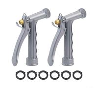 Niceminiwall Lot de 2 buses d'arrosage en métal avec modes de pulvérisation réglables, entrée filetée de 1,9 cm, poignée ergonomique antidérapante, design anti-fuite pour tuyau d'arrosage