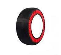 Niceminiwall Lot de 2 chaussettes à neige antidérapantes en nylon haute sécurité - Protection des pneus de véhicule - Accessoires de neige de voiture - Chaussettes de pneu noires et rouges (6001)