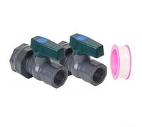 Niceminiwall Lot de 2 dérivateurs de pluie en PVC avec robinet anti-fuite, joint en caoutchouc de 4 mm et ruban d'étanchéité en PTFE pour réservoirs de récolte d'eau de pluie - Pour une installation