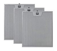 Niceminiwall Lot de 3 filtres à graisse en aluminium 300 × 250 mm pour hotte, maille multicouche réutilisable, filtration améliorée, ensemble de rechange de cuisine argenté