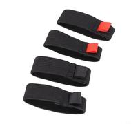 Niceminiwall Lot de 4 ceintures élastiques de bobine de pêche - Bandes de protection durables avec poignée pour un accès facile - Sangles flexibles pour pièces de moulinet et réparation - Noir (S)