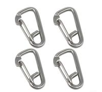 Niceminiwall Lot de 4 mousquetons à ressort en acier inoxydable 316 pour activités de plein air, voile, camping, 4 pièces (M 12)