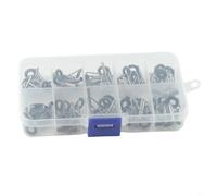 Niceminiwall Lot de 50 guides de canne à pêche avec anneaux en céramique, guides de rechange de 0,6 à 3,8 mm pour pointes de canne, acier inoxydable et mélange de fer, 10 tailles, 5 de chaque