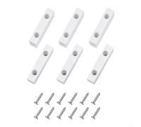 Niceminiwall Lot de 6 bloqueurs de verrouillage de sécurité pour porte coulissante à double trou et fenêtre - Position de ventilation réglable avec vis - Plastique PP blanc monté sur cadre