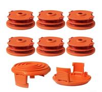 Niceminiwall Lot de 6 bobines de fil de débroussailleuse de 0,1 cm avec 2 capuchons compatibles avec les débroussailleuses WG105 WG116 WG119