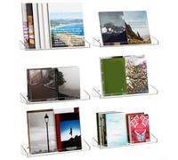 Niceminiwall Lot de 6 étagères murales multi-usages en acrylique avec barrières de rangement réglables et deux méthodes d'installation pour différentes applications de pièce (6 paquets)
