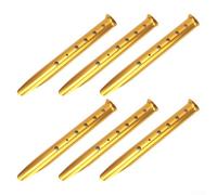 Niceminiwall Lot de 6 piquets de tente de camping en aluminium en forme de U pour la plage, la neige et les sols souples avec cordon de serrage à 6 trous, 31 x 3,7 cm, 52 g (doré)