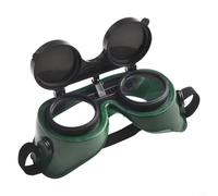 Niceminiwall Lunettes de sécurité pour soudage avec verres verts anti-reflets, design rabattable et valves de ventilation, lunettes de protection pour coupe, meulage, travail au chalumeau et soudage