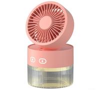 Niceminiwall Mini ventilateur de table avec brume froide - Humidificateur de 350 ml, rotation à 120 °, ventilateur de refroidissement rechargeable par USB, 3 vitesses, veilleuse LED pour chambre à