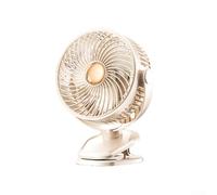 Niceminiwall Mini ventilateur électrique portable avec rotation à 360° et écran LED, rechargeable de bureau ou mural, batterie 2400 mAh/5000 mAh pour camping, (beige)