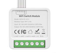 Niceminiwall Module d'interrupteur WiFi 2/3/4 voies 10 A, contrôle bidirectionnel compatible avec l'application Life et les assistants vocaux, télécommande pour domotique (disjoncteurs à quatre voies)