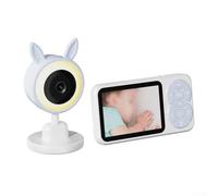 Niceminiwall Moniteur de bébé intelligent avec écran IPS de 3,5", veilleuse, détection des pleurs, capteur de température, audio bidirectionnel, portée de 300 m, batterie 2000 mAh pour chambre