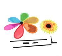 Niceminiwall Moulin à vent en forme de tournesol pour décoration de jardin, extérieur, balcon - Pliable en plastique avec paillettes étincelantes - 64 x 28 x c