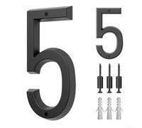 Niceminiwall Numéros de maison pour l'extérieur - Grands numéros de porte flottants 3D modernes - Résistant aux intempéries et facile à installer - Numéro noir mat (5#)