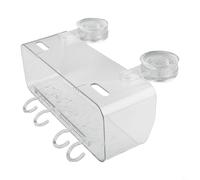 Niceminiwall Panier de rangement à ventouse pour douche avec motif glacier - Grande capacité - Pour murs en verre, miroir et carrelage - Blanc transparent