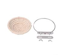 Niceminiwall Perchoir d'oiseaux en coton tissé à la main pour perruches, perruches et inséparables - Perchoir naturel avec anneau en acier inoxydable pour anneau, 13,5 cm rond à suspendre, blanc (1