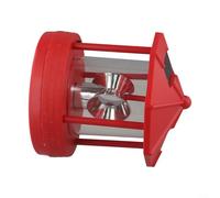 Niceminiwall Phare solaire rotatif pour jardin, extérieur, étanche, décoratif, avec deux panneaux solaires, éclairage à 360 degrés (rouge)