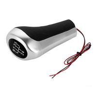 Niceminiwall Pommeau de levier de vitesse LED pour BMW 5/6 vitesses, style fibre de carbone, avec affichage à lumière bleue, pour E46 E90 E91 E92 X1 X3 (5 vitesses argent + noir 5 vitesses)