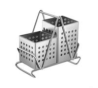 Niceminiwall Porte-couverts en acier inoxydable avec trous de drainage, porte-ustensiles de cuisine et panier de rangement pour baguettes, compartiments multiples pour fourchettes, cuillères et