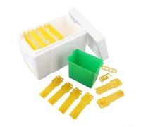 Niceminiwall Queen Bee Boîte d'accouplement pour mini ruche - Maison d'abeille en mousse lavée au cèdre, 24 x 16,5 x 15 cm, blanc/jaune/vert, outil de pollinisation et d'élevage pour GA