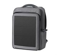 Niceminiwall Sac à dos de charge solaire de 30 W pour les aventures en plein air, sac à dos de randonnée léger de 35 L avec deux panneaux solaires, matériau en tissu Oxford, fermeture éclair