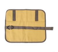 Niceminiwall Sac à ustensiles de camping en toile avec plusieurs poches - Pochette à outils portable pour barbecue, brosses, spatules et accessoires de barbecue - Marron 36,5 x 30,5 cm