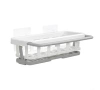Niceminiwall Support pour éponge d'évier de cuisine avec plateau de drainage, brosse d'évier et porte-savon pour éponges, torchons, serviettes, étagère de rangement polyvalente en ABS pour cuisine