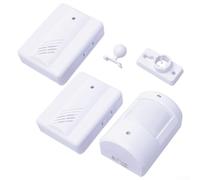 Niceminiwall Système d'alarme à détecteur de mouvement infrarouge sans fil avec émetteur et récepteur séparés, portée de détection de 150 m, angle de détection de 120°, alarme de sonnette à piles pour