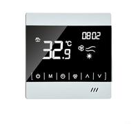 Niceminiwall Thermostat à bobine de ventilateur avec écran LCD et sélection de mode, contrôle de la vanne électrique, réglage de la synchronisation et verrouillage du bouton, compatible avec l'air