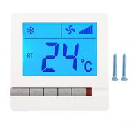 Niceminiwall Thermostat numérique LCD, contrôleur non programmable pour bobines de ventilateur, valves d'air et climatisation centrale, blanc, 86 x 86 mm