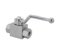Niceminiwall Vanne à boisseau sphérique hydraulique haute pression 2 voies 500 bar MWP en acier au carbone pour distribution de contrôle des médias de pipeline et direction du débit (G1/4)